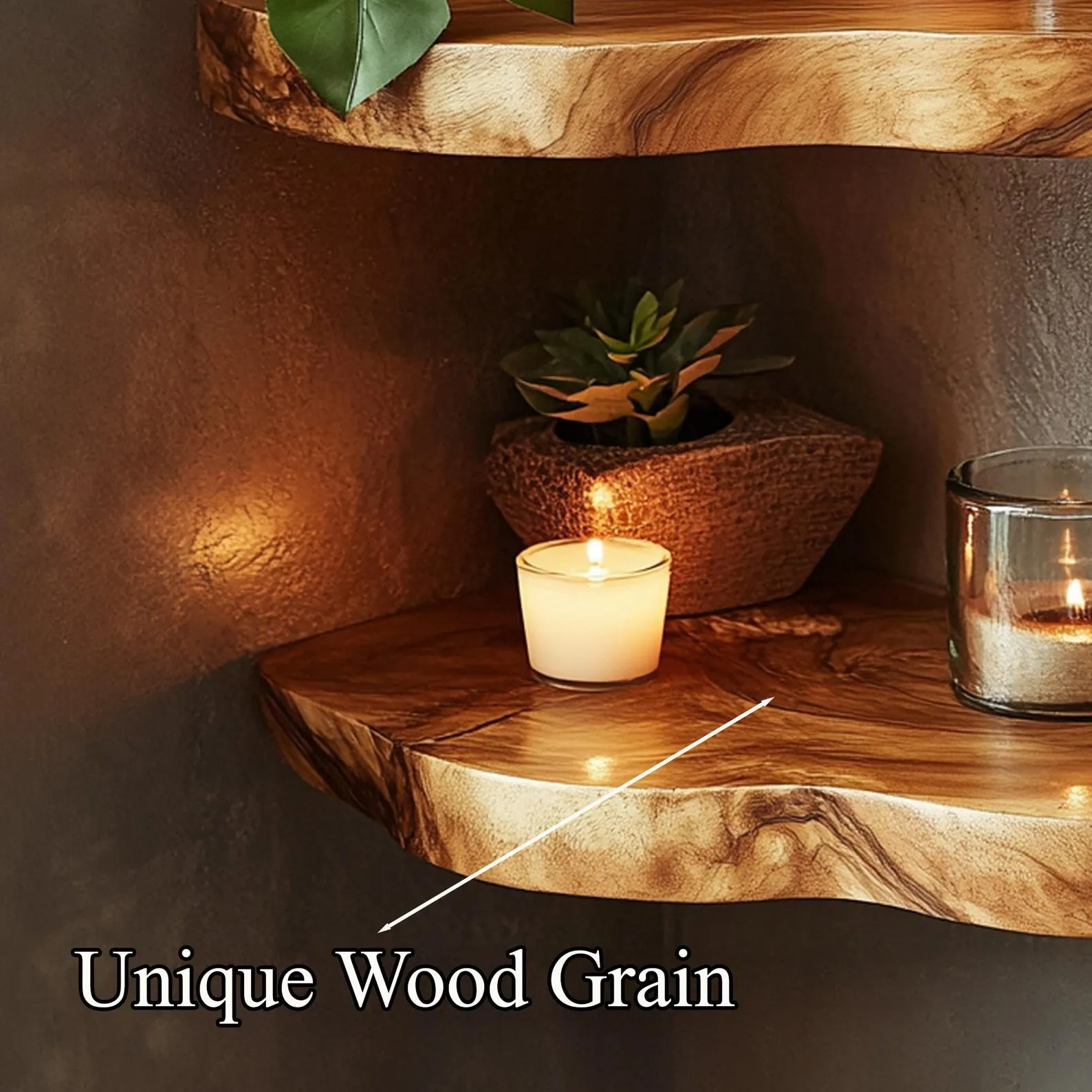 Rustic Corner Wall Floating Shelf Set For Books And Decor - Image 4