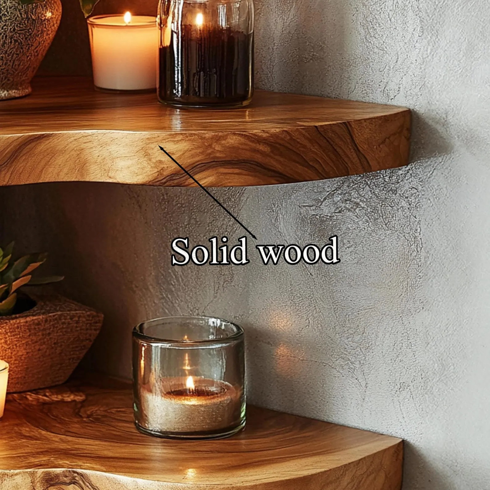 Rustic Corner Wall Floating Shelf Set For Books And Decor - Image 5