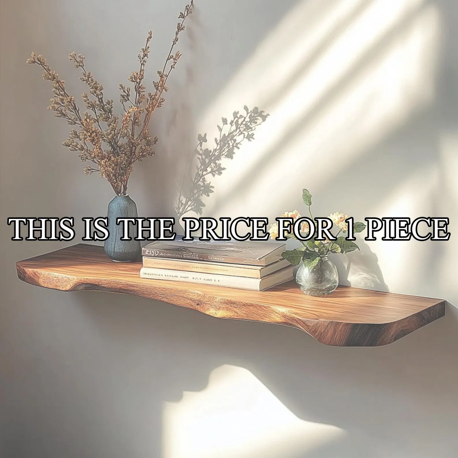 Natural Edge Floating Wall Shelf For Rustic Room Styling - Image 3