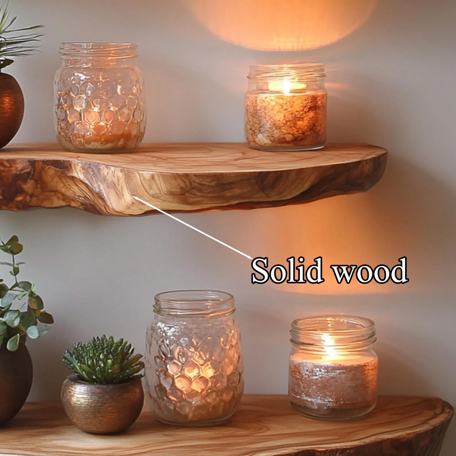 Natural Edge Floating Wall Shelf For Rustic Room Styling - Image 5