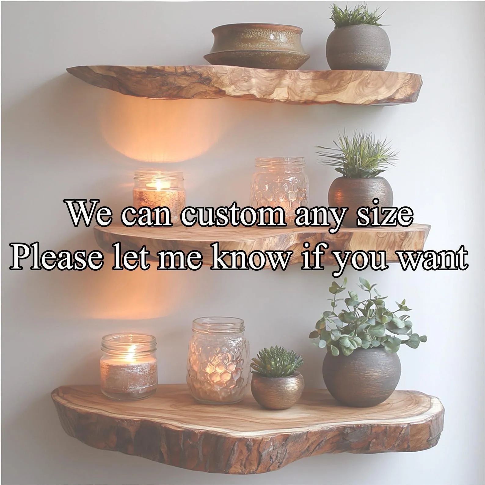 Natural Edge Floating Wall Shelf For Rustic Room Styling - Image 6